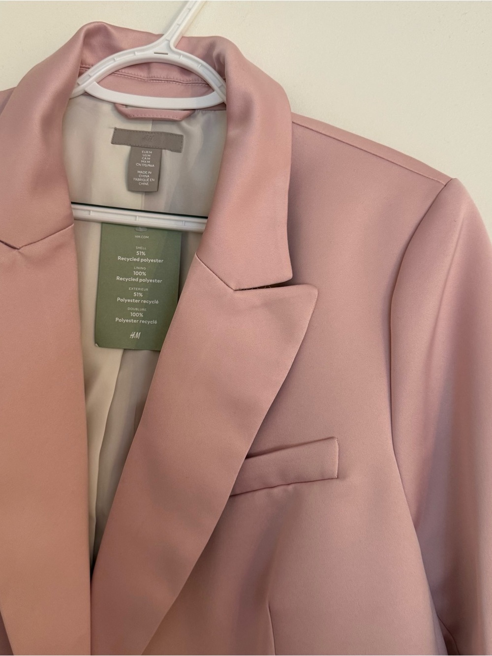 H&M - Women's Tailored Double-Breasted Blazer Jacket - Pink - Picture 2 of 9